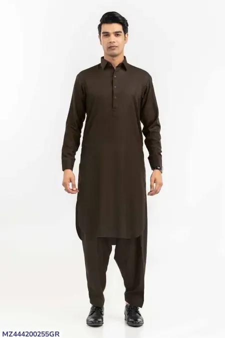 Men’s Unstitched Wool Plain Suit