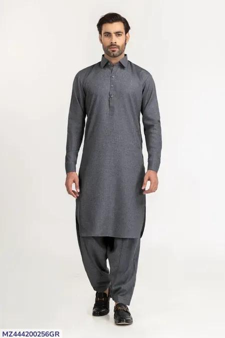 Men’s Unstitched Wool Plain Suit