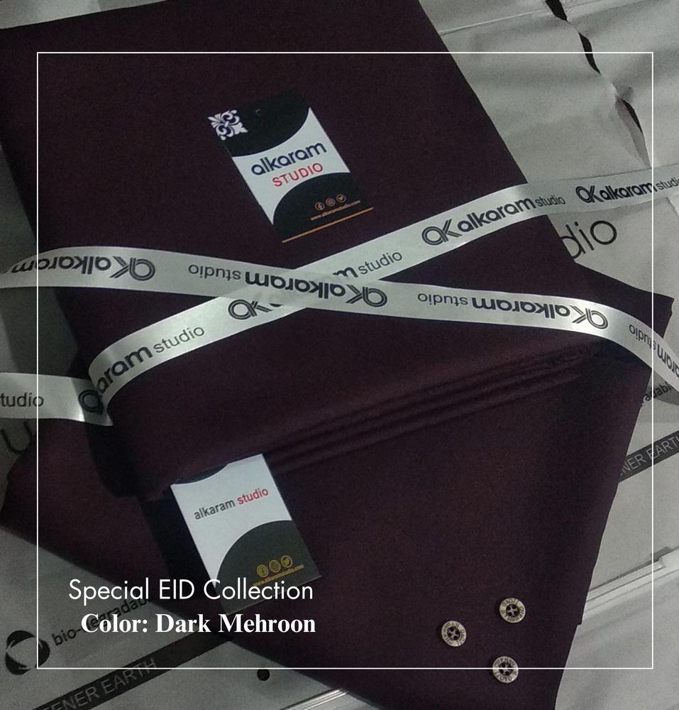 Men's Dark Mehroon Wash & Wear Suit Eid Summer
