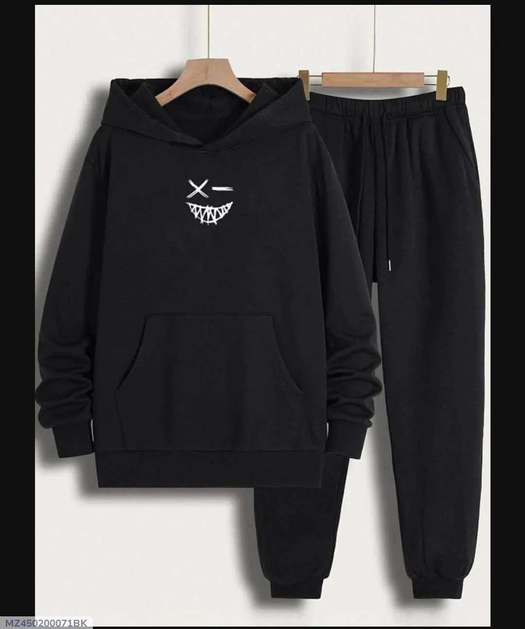 2 Pcs Men's Fleece Printed Track Suit