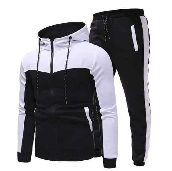 2 Pcs Men's Fleece Plain Hoodie Track Suit