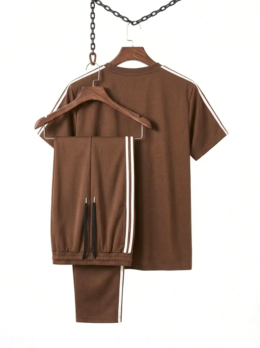 2 Pcs Men's Polyester Printed Track Suit