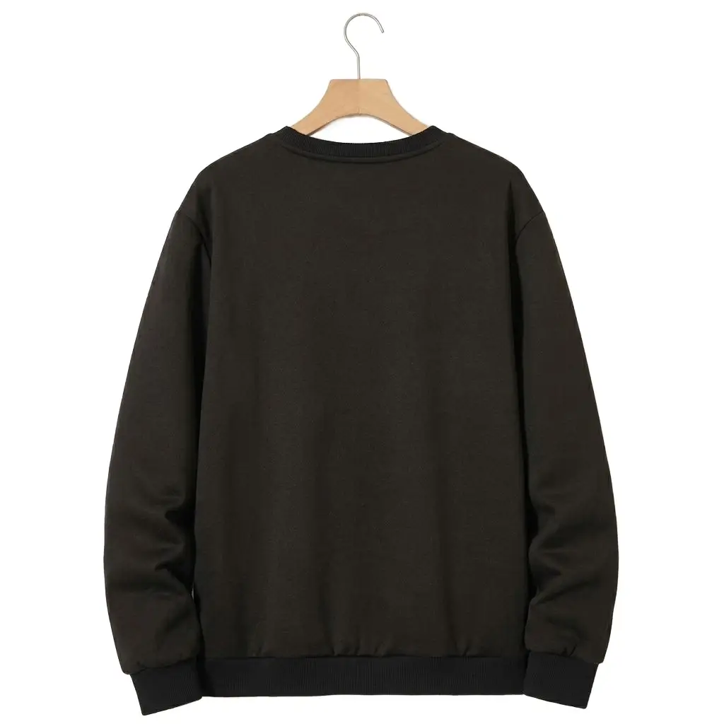 1 Pc Men's  Black Fleece Printed Sweatshirt