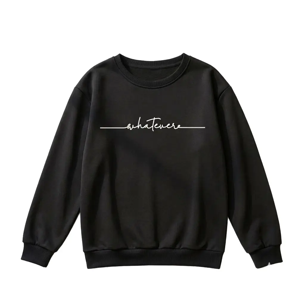 1 Pc Men's  Black Fleece Printed Sweatshirt