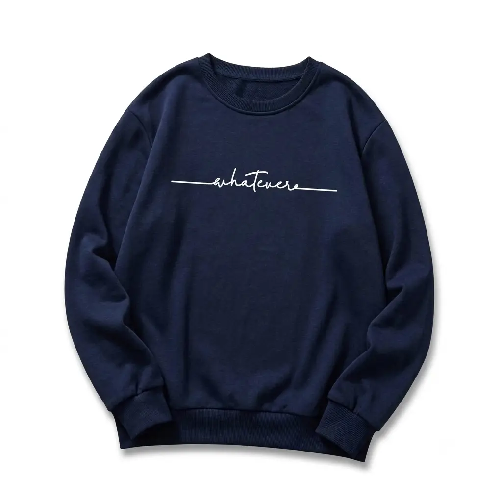 1 Pc Men's  Navy Fleece Printed Sweatshirt