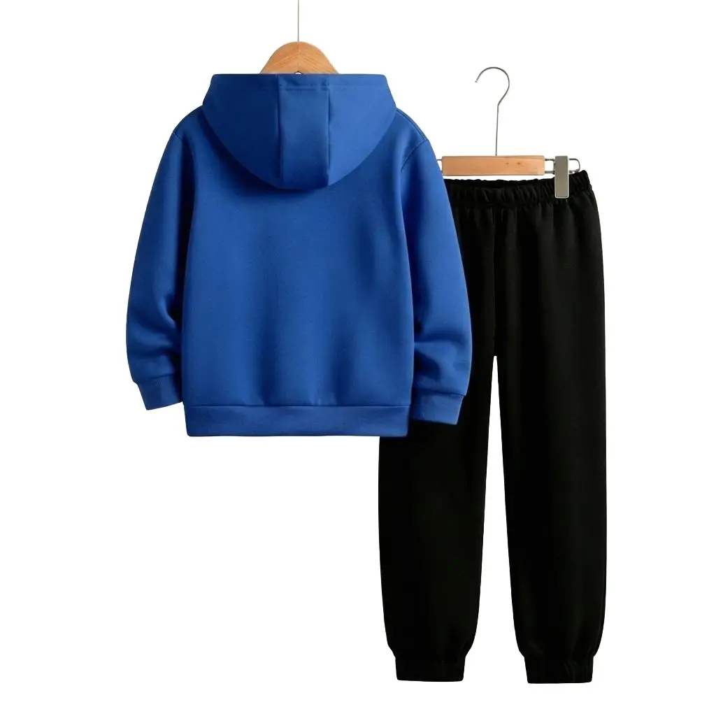 2 Pcs Kid's Fleece Printed Hoodie Tracksuit