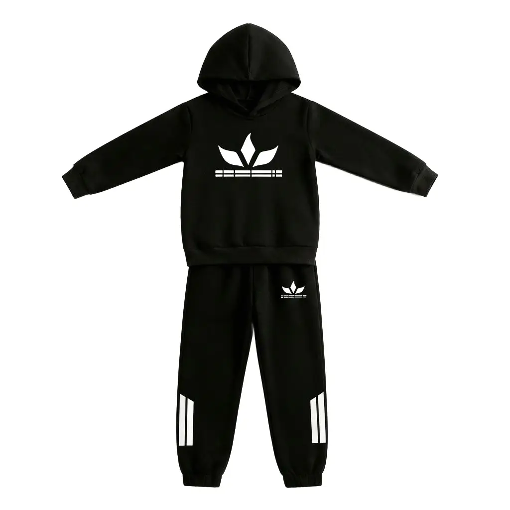 2 Pcs Boy's Fleece Printed Tracksuit
