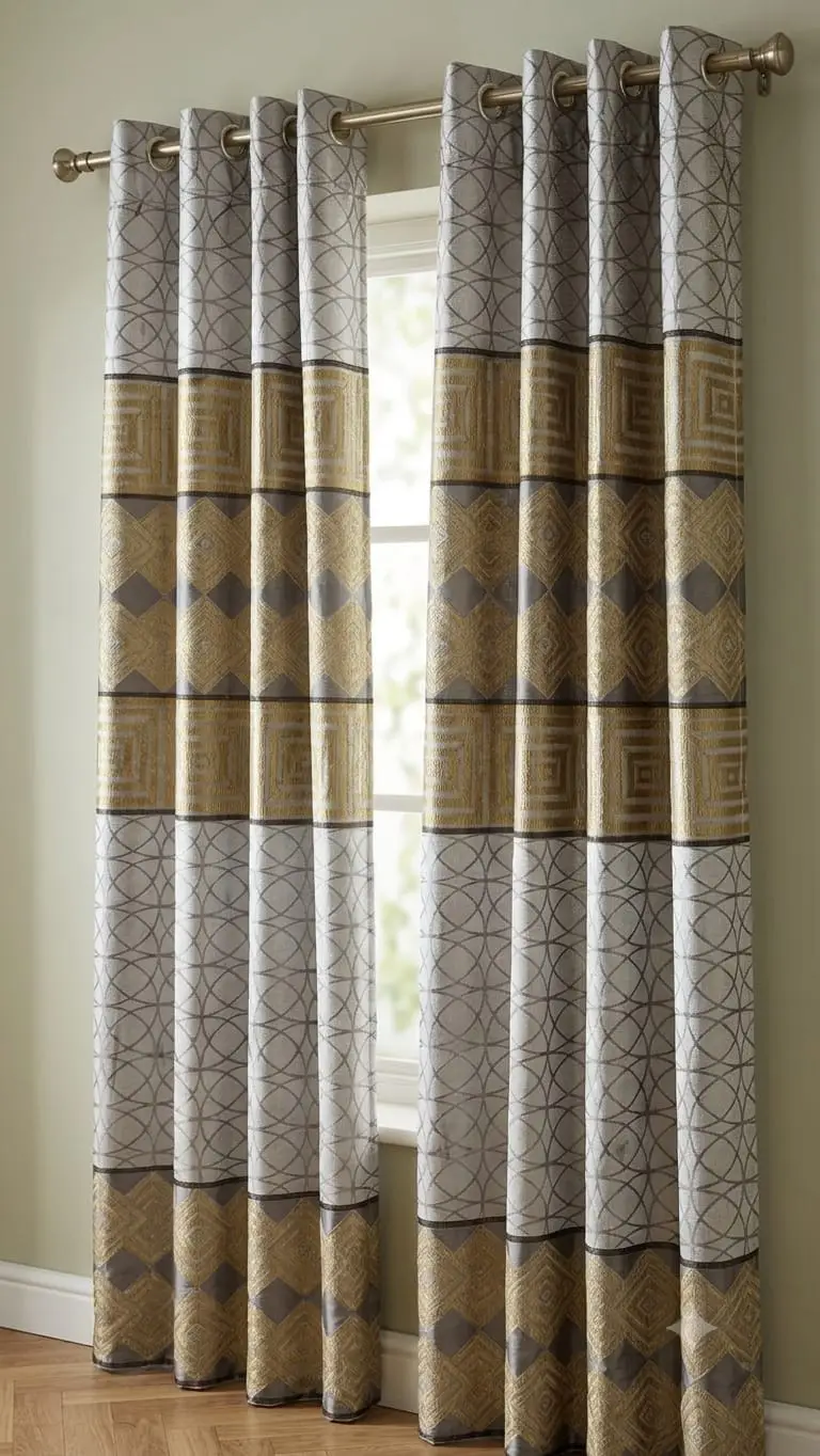 Stylish Printed Jacquard Indoor Home Curtain - 1 Pc