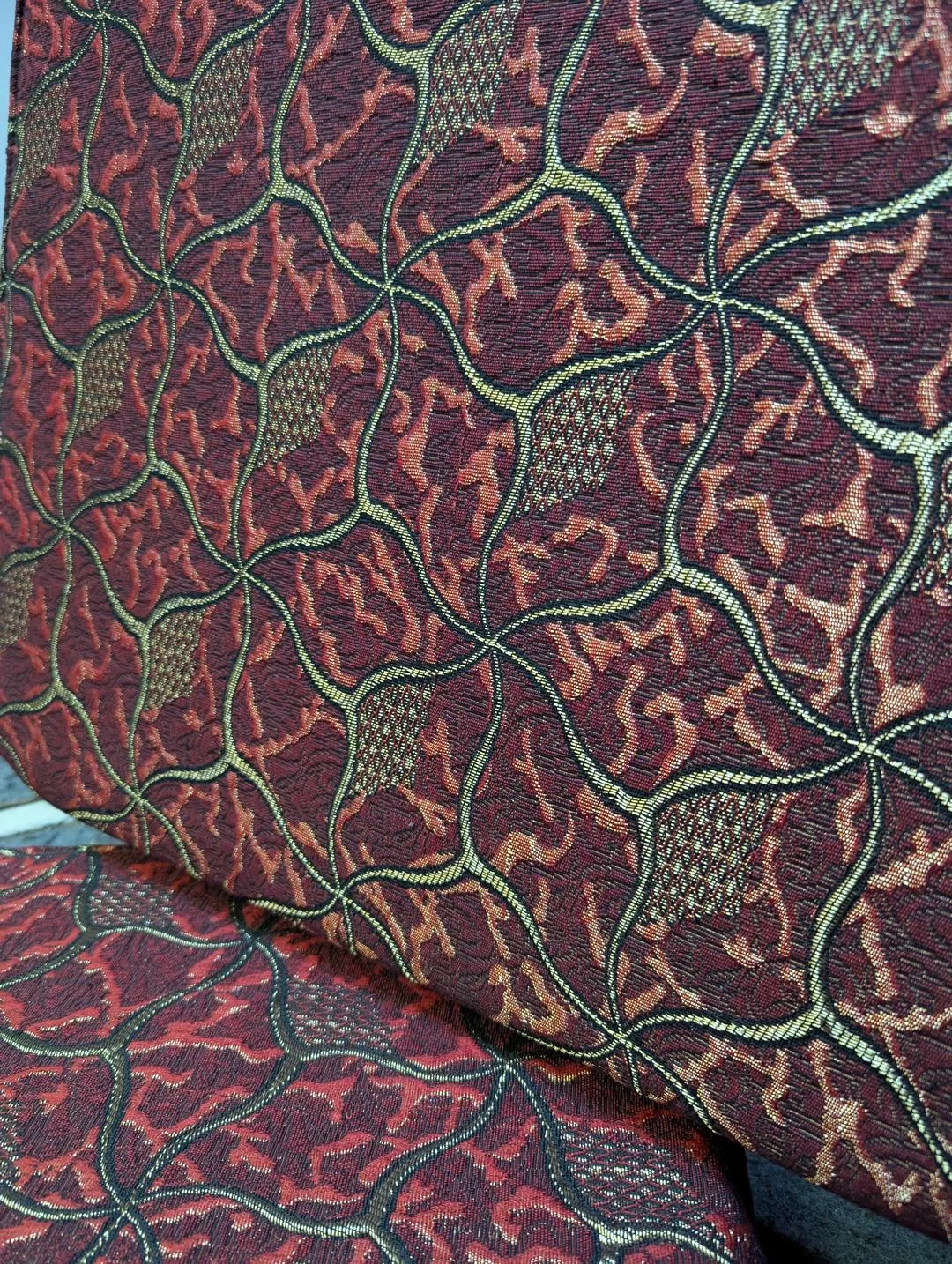Luxurious Maroon Velvet Printed Cushion Covers - 10 Pcs Set