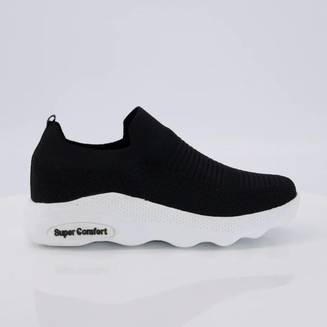 Men's Black Jersey Knit Sneakers Super Comfort