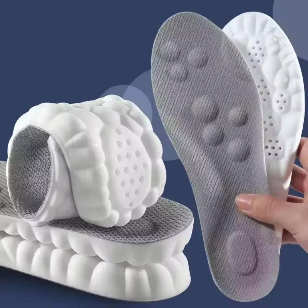 PU Leather Massage Insoles Black 39-45