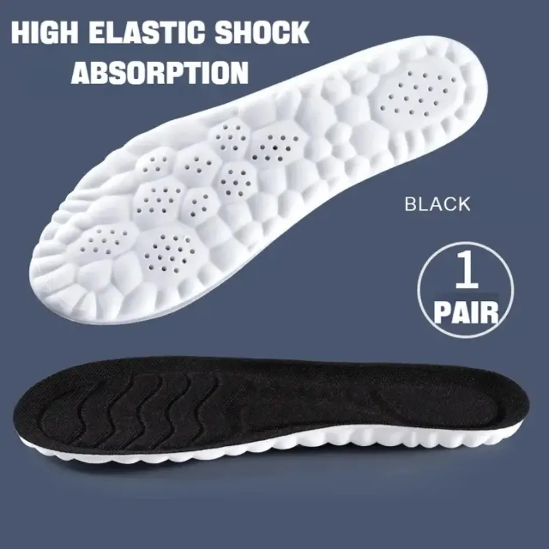 4D Nano Antibacterial PU Leather Insoles Black