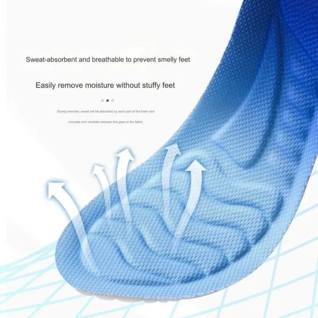 4D Nano Antibacterial PU Leather Insoles Black