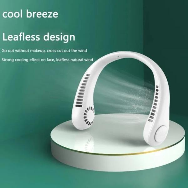 White Neck Fan with 3 Speeds & Fast Charge
