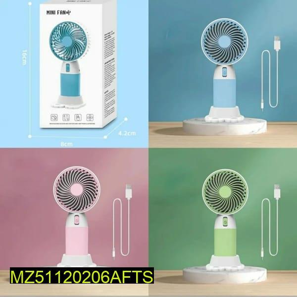 Rechargeable Desk Fan Portable Blue Pink Green ABS