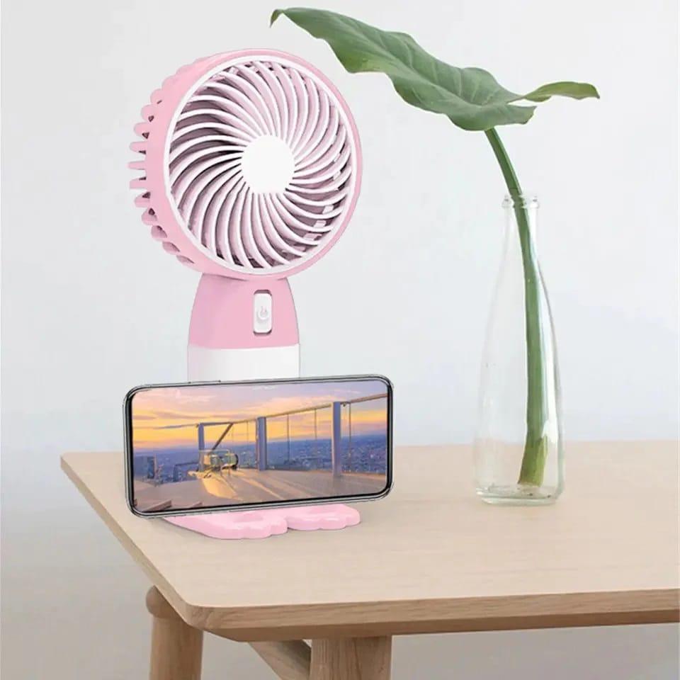 Rechargeable Desk Fan Portable Blue Pink Green ABS