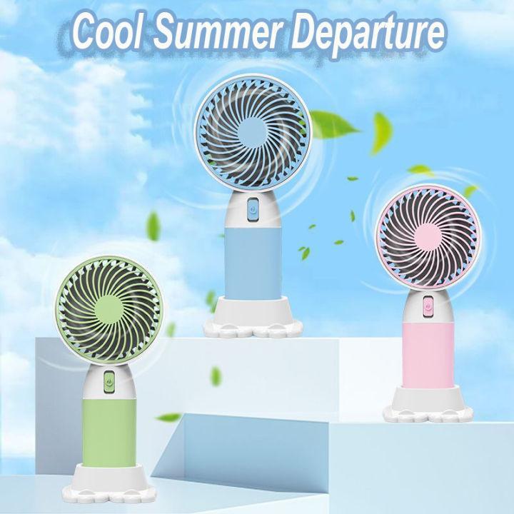 Rechargeable Desk Fan Portable Blue Pink Green ABS