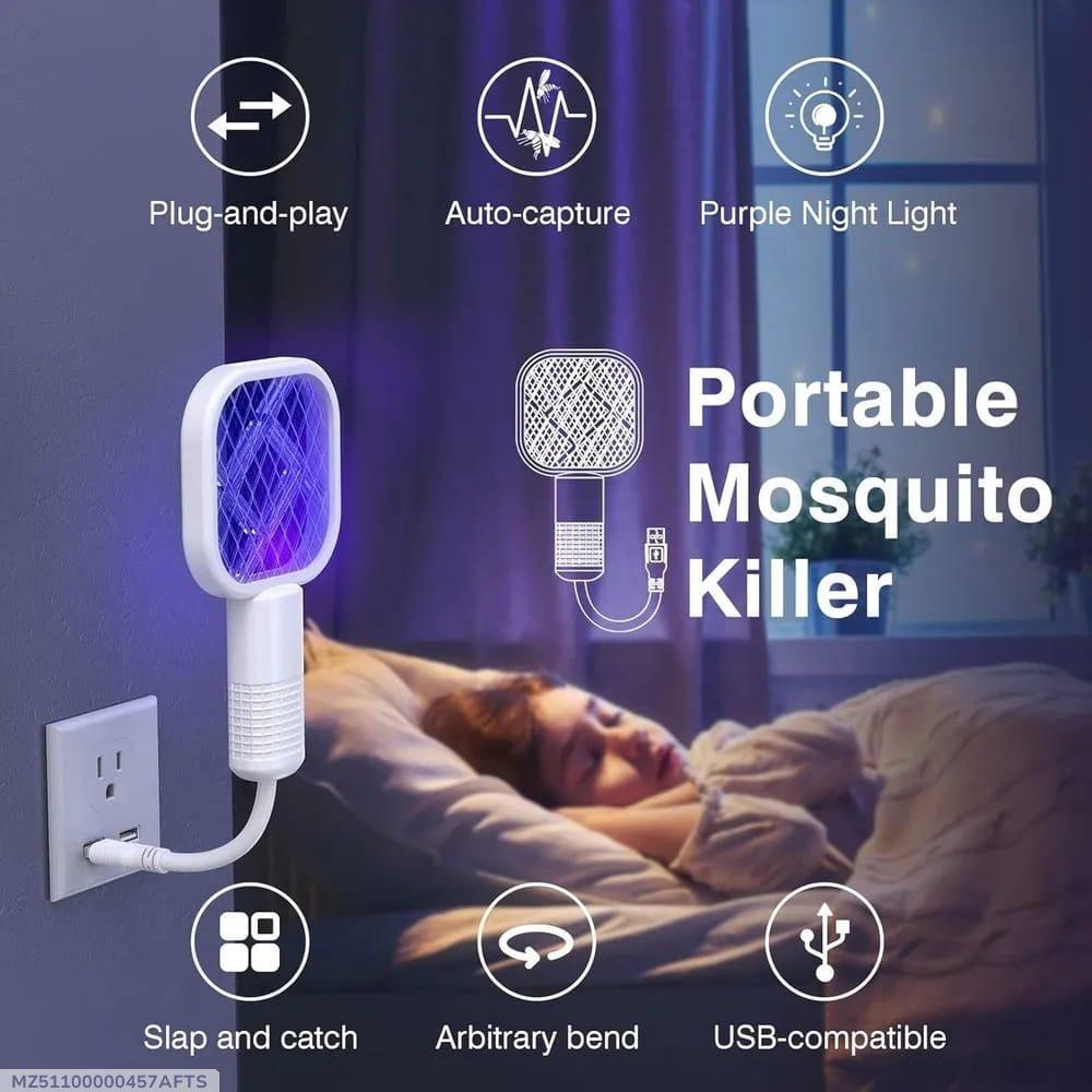 Electric Mosquito Swatter Purple Night Light USB Compatible
