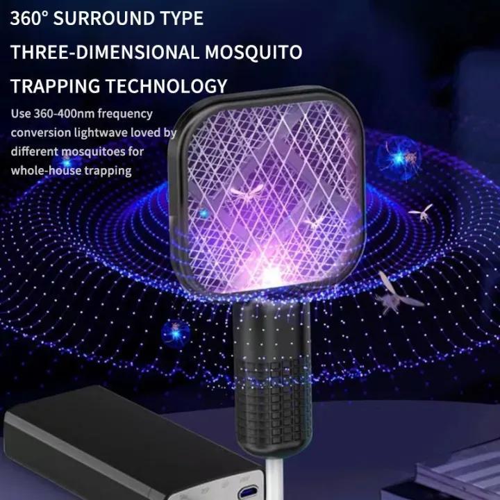 Electric Mosquito Swatter Purple Night Light USB Compatible