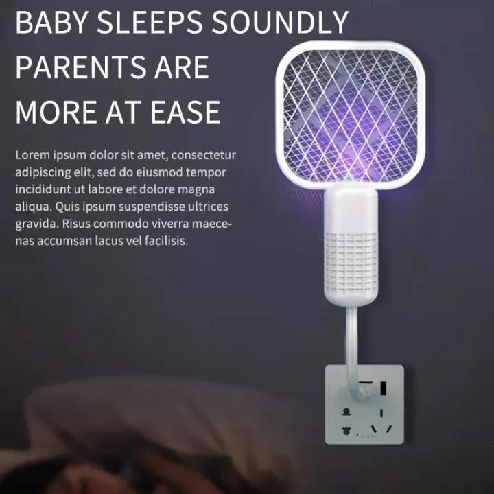 Electric Mosquito Swatter Purple Night Light USB Compatible