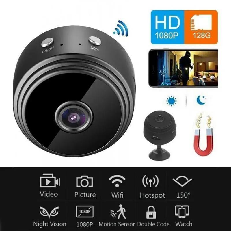 Mini WiFi Camera HD 1080P Night Vision Black