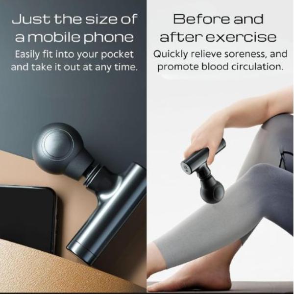 Rechargeable Mini Massage Gun Black ABS