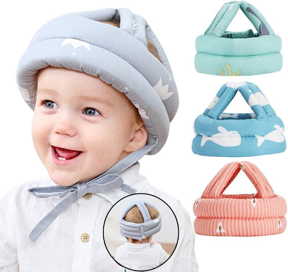 Baby Head Protector Helmet Red White Blue Stars Unisex Cotton