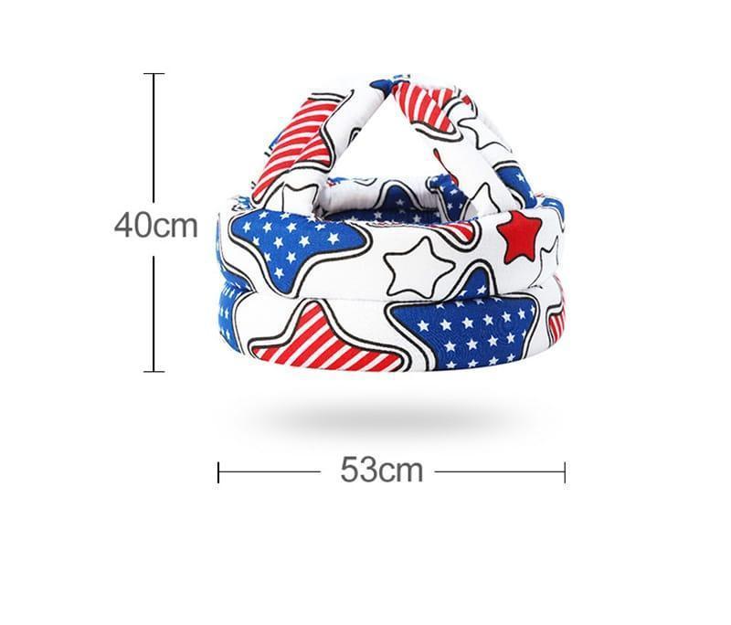 Baby Head Protector Helmet Red White Blue Stars Unisex Cotton