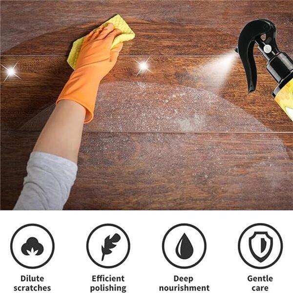 Premium Beeswax Polish for Wooden Furniture Black Spray Bottle