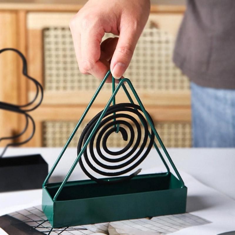 Portable Steel Mosquito Coil Stand Black Green