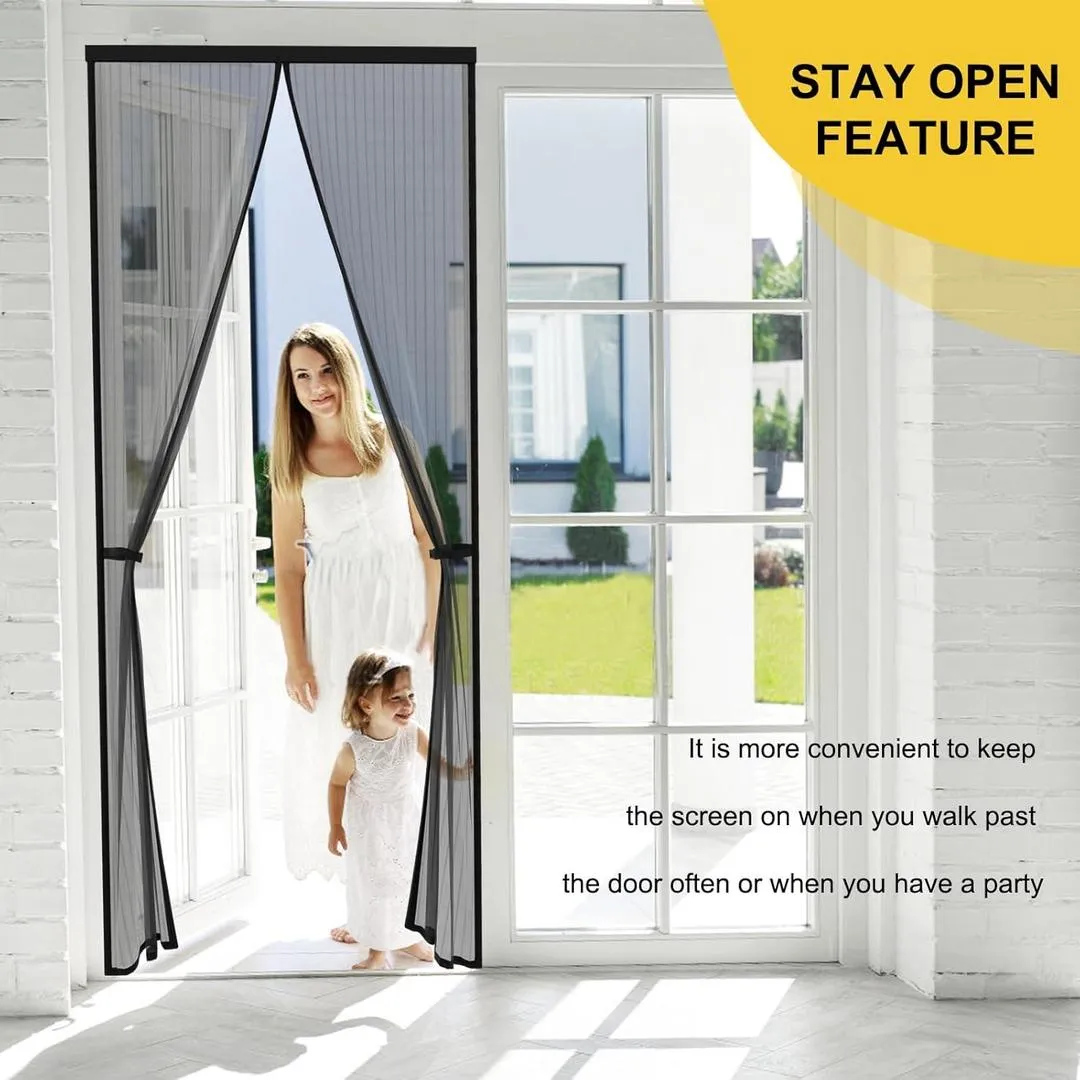 Magic Mesh Magnetic Screen Door Black 80x36"