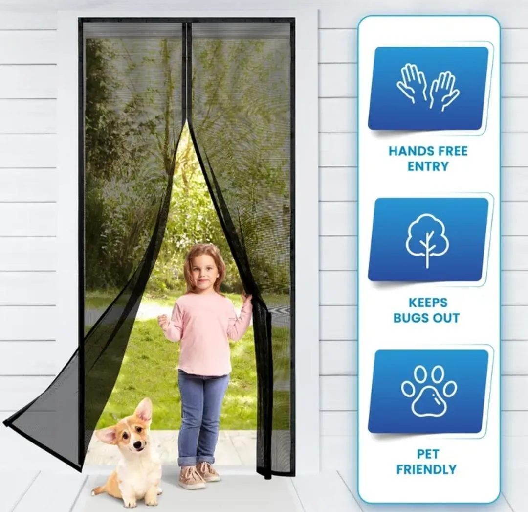 Magic Mesh Magnetic Screen Door Black 80x36"