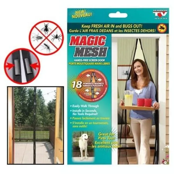 Magic Mesh Magnetic Screen Door Black 80x36"