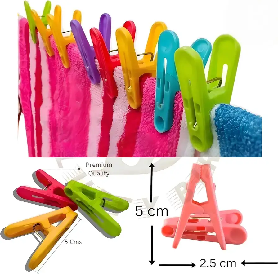 50PCs Cloth Hanging Clips Multicolor