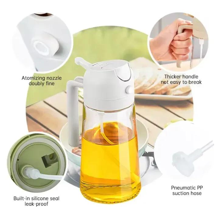 Glass 2-in-1 Oil Sprayer 450Ml Multicolor Kitchen