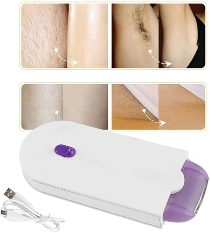 Rechargeable Women's Purple Hair Shaver with Cordless Design