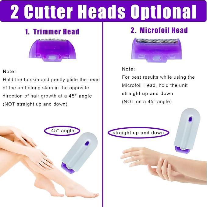 Rechargeable Women's Purple Hair Shaver with Cordless Design