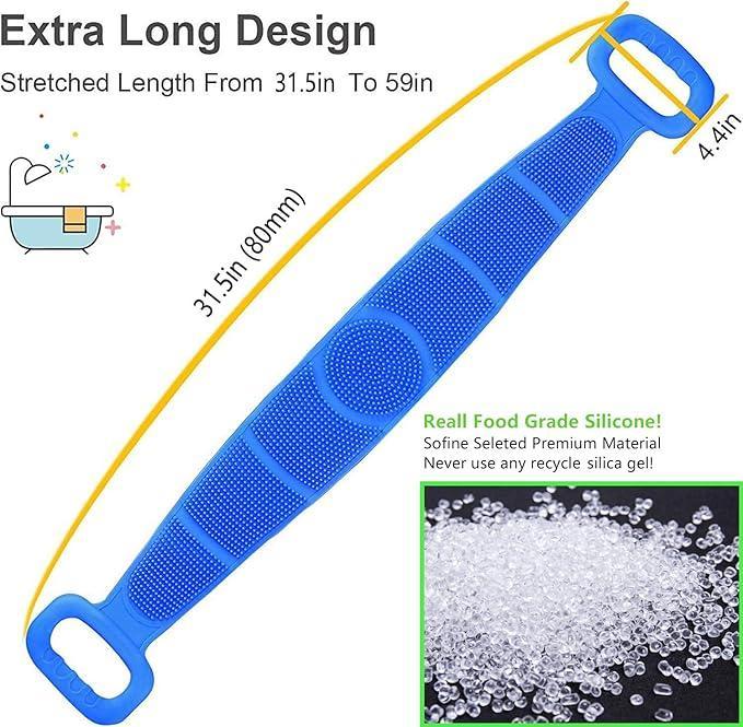 Premium Silicone Body Wash Belt 4 Colors Easy Clean