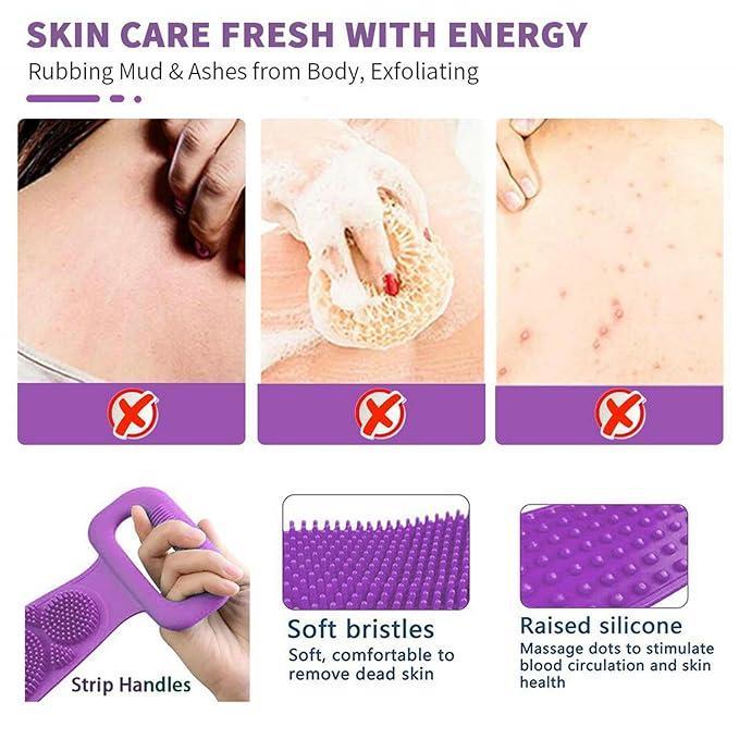 Premium Silicone Body Wash Belt 4 Colors Easy Clean