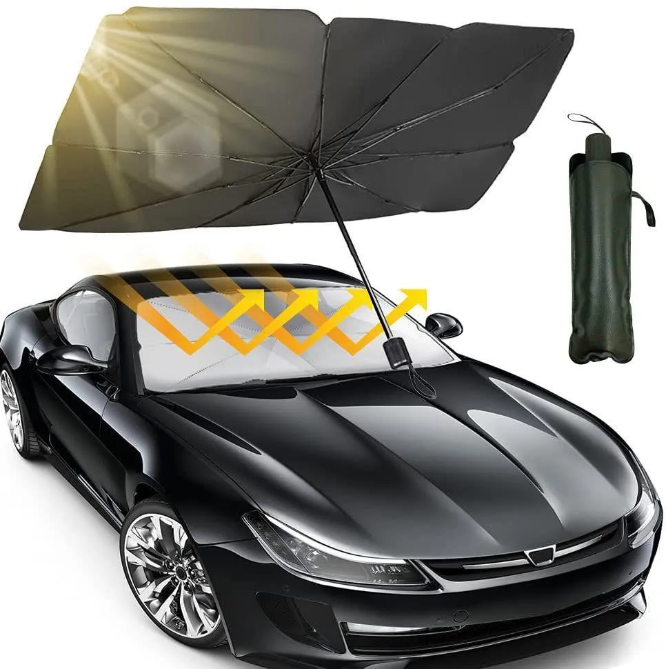 Car Windshield Umbrella Black Durable Weather Resistant