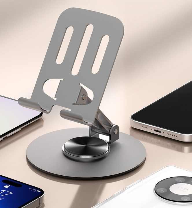 Grey Adjustable Phone Stand for Home Office Use