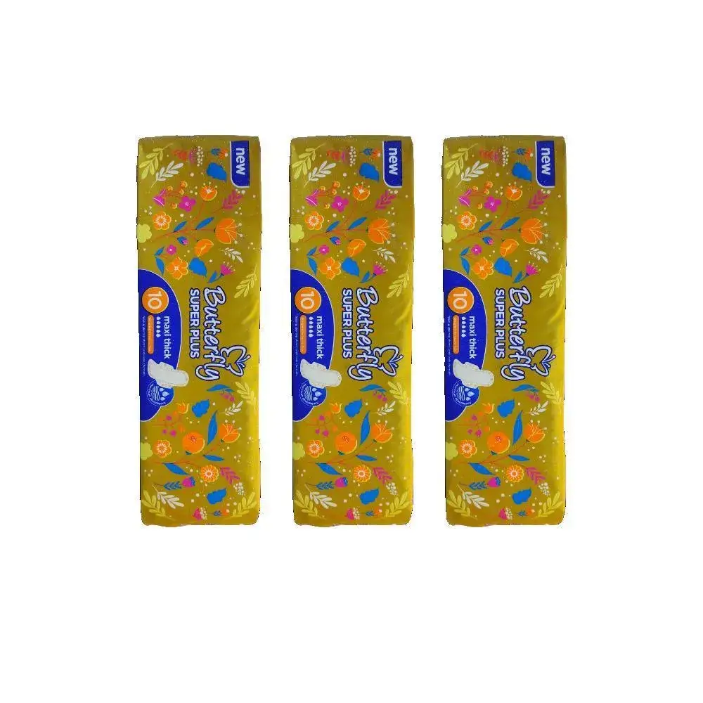 Butterfly Super Plus Maxi Thick Sanitary Pads 10 Pack