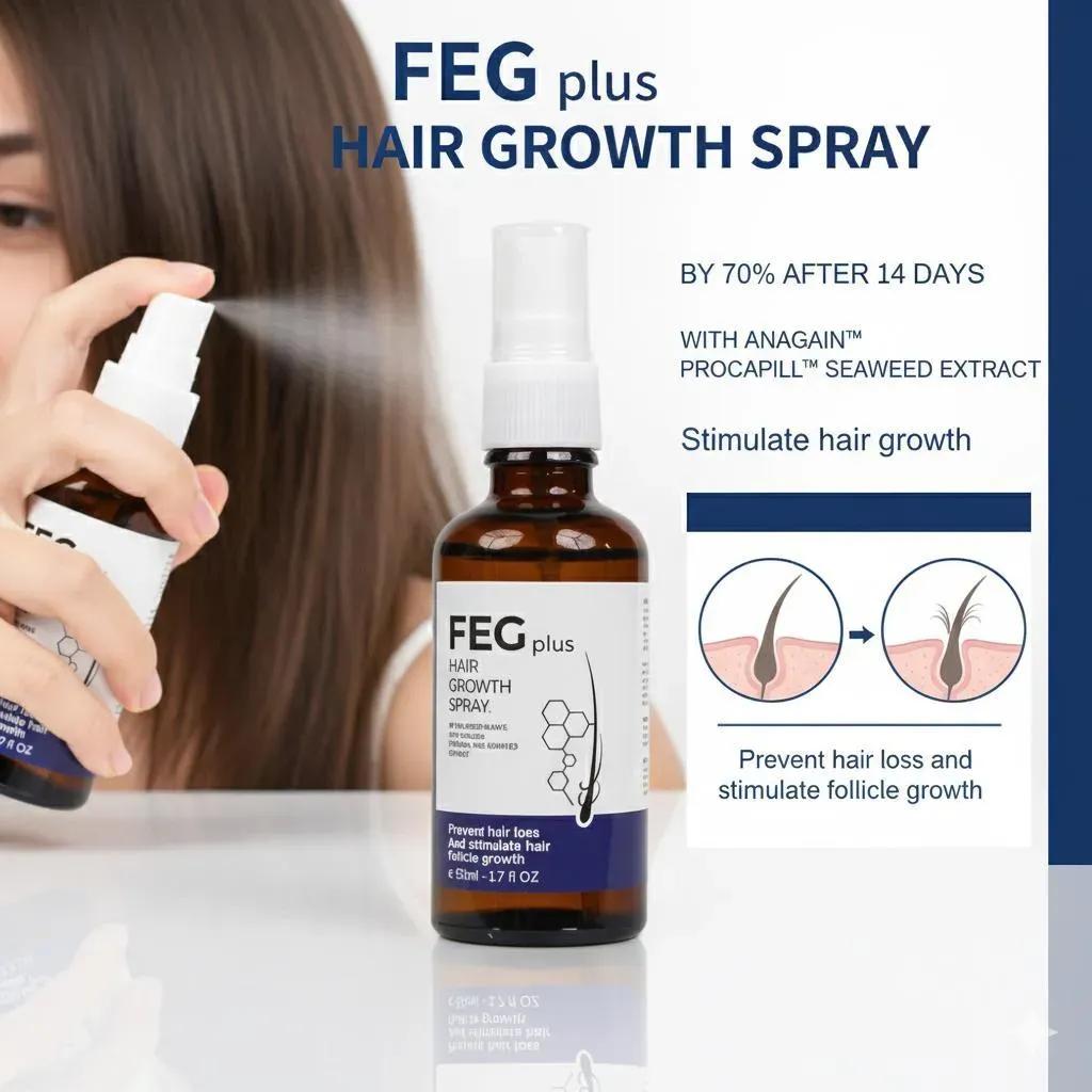 FEG Plus Hair Growth Spray 30ml for All Hair Types preview angle