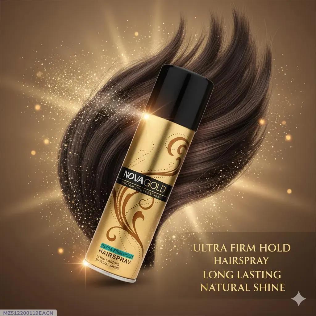 Nova Gold Ultra Firm Hairspray 200ml Long Lasting Shine