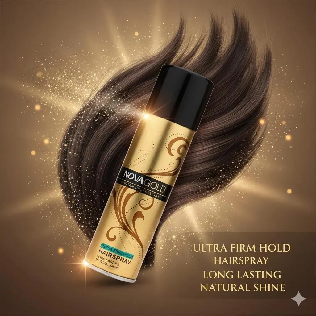 Nova Gold Ultra Firm Hairspray 200ml Long Lasting Shine