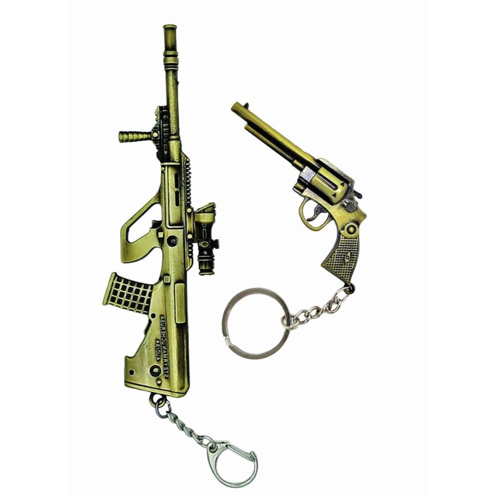 Premium Quality Vintage Gold PVC Keychains Pack of 2