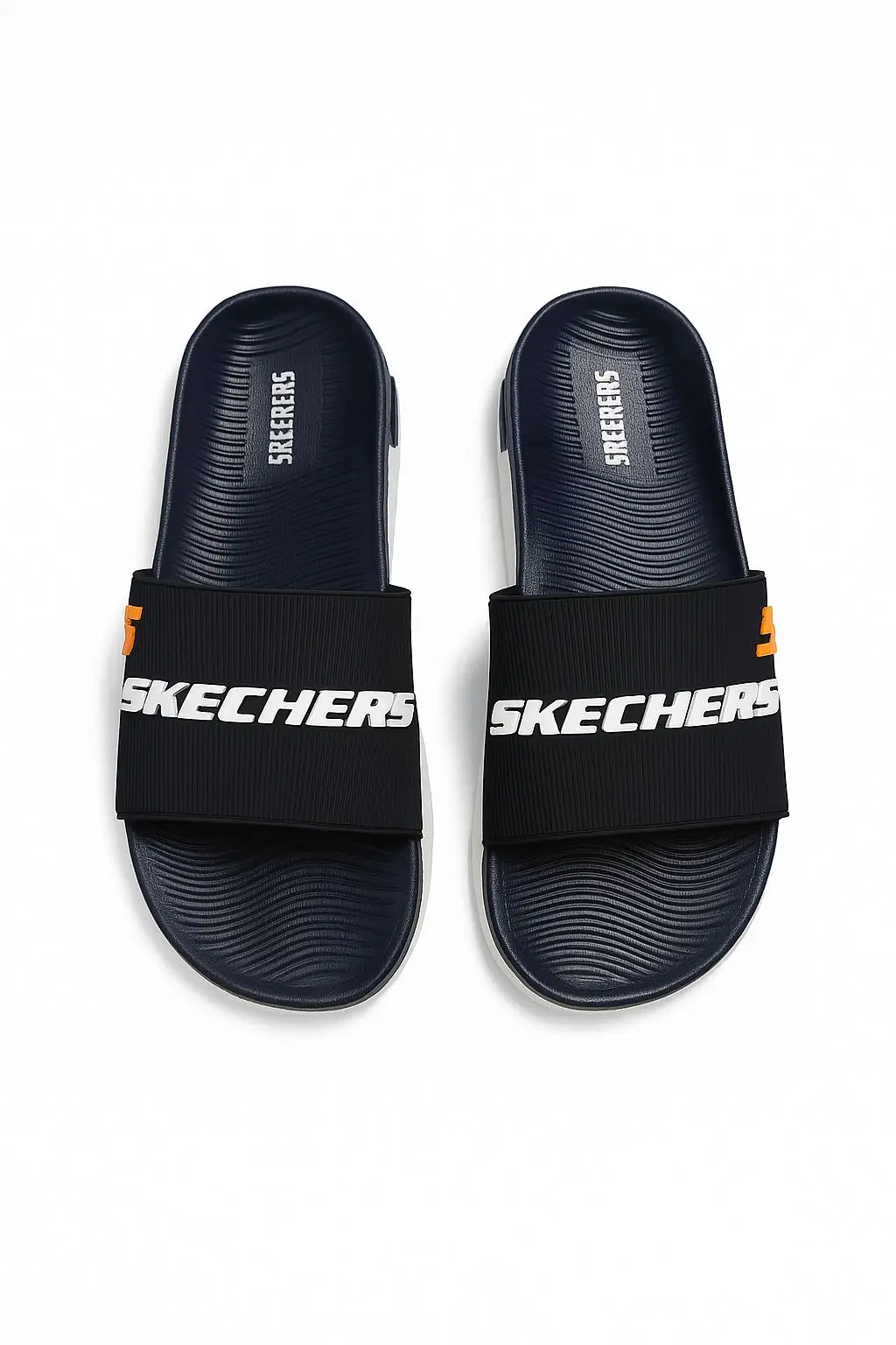 Men's Rubber Fancy Slide Slippers  Comfort Slide |SKCHR-BLACK|