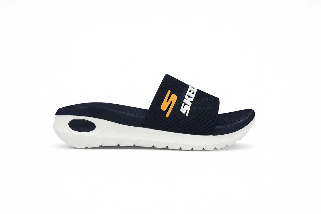 Men's Rubber Fancy Slide Slippers  Comfort Slide |SKCHR-BLACK|