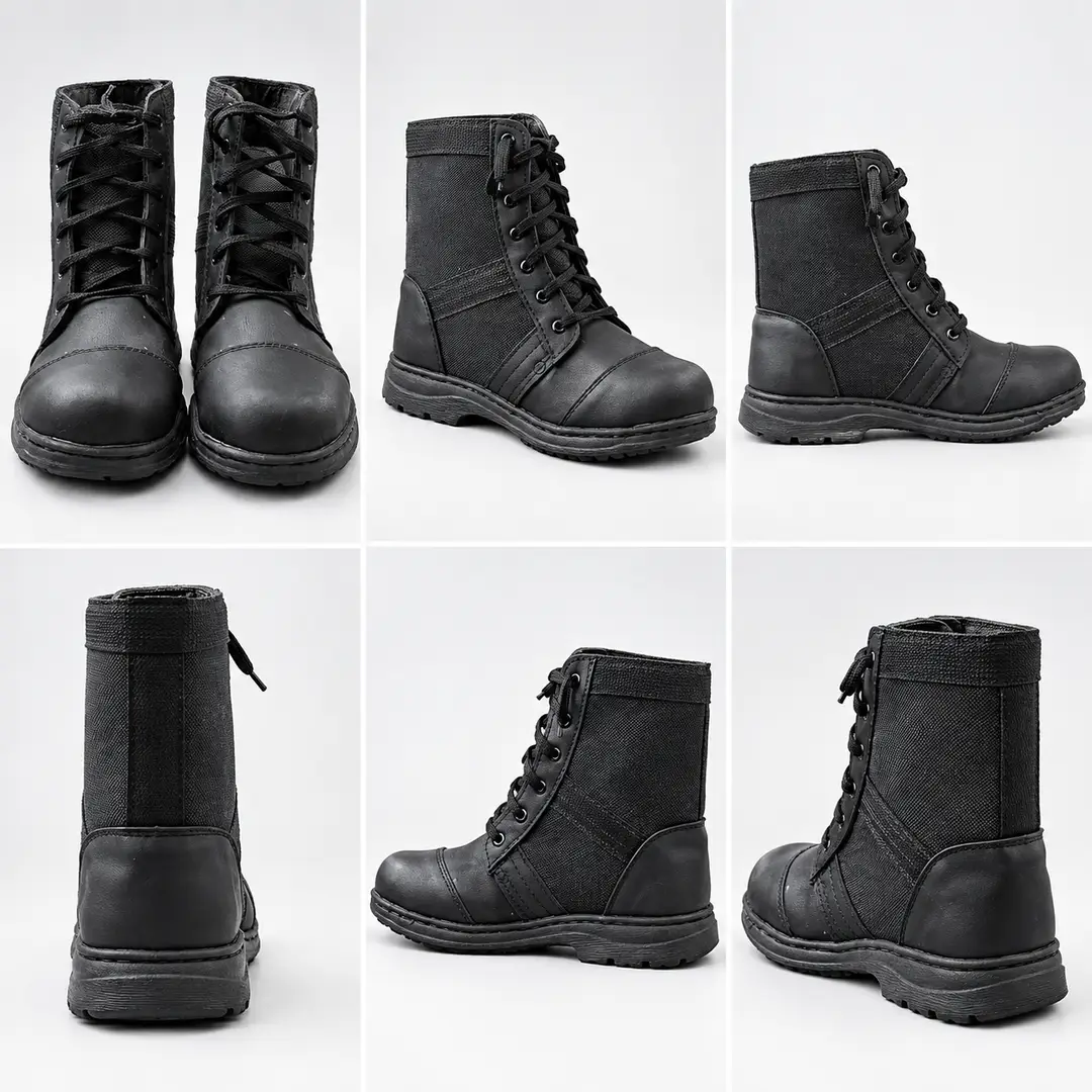 Tactical Army Combat Boots for Men - (Black 555)