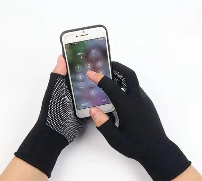 2 Pcs Blended Textured Fingerless Gloves 1